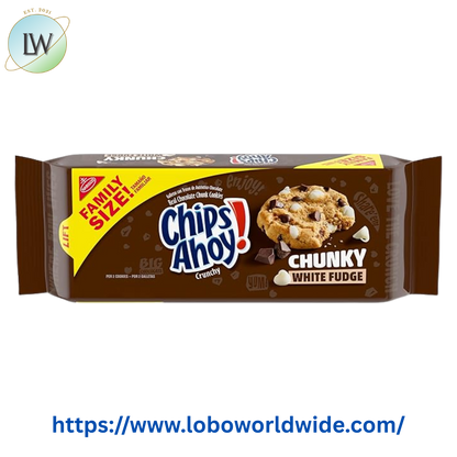 CHIPS AHOY! Chunky White Fudge Chocolate Chunk Cookies, Family Size, 18 oz