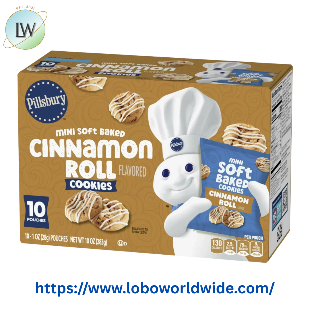 Pillsbury Mini Soft Baked Cookies, Cinnamon Roll, Snack Bags, 10 ct