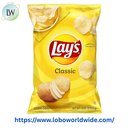 Lay's Classic Potato Chips, 8 oz, Plastic Bag