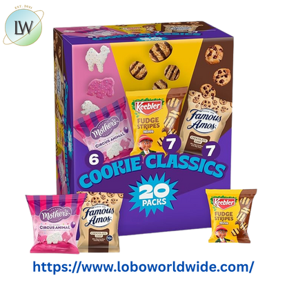 Assorted Cookie Classics Variety Pack - MotherÕs Circus, Keebler Fudge Stripes & Famous Amos, 20 Pouch Box, 20 oz