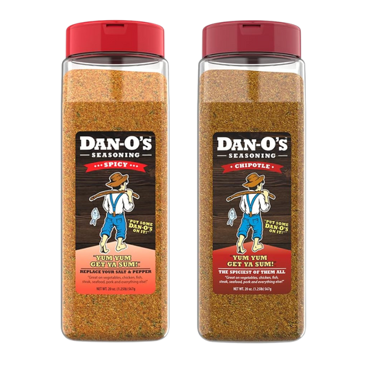 Dan-O's Seasoning Large 2 Bottle Combo | Spicy & Chipotle | 2 Pack (20 oz)