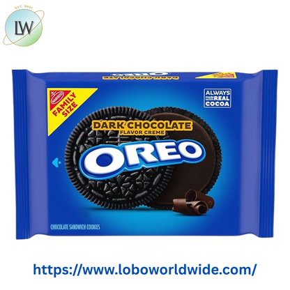 (3 pack) OREO Dark Chocolate Creme Chocolate Sandwich Cookies, Family Size, 17 oz