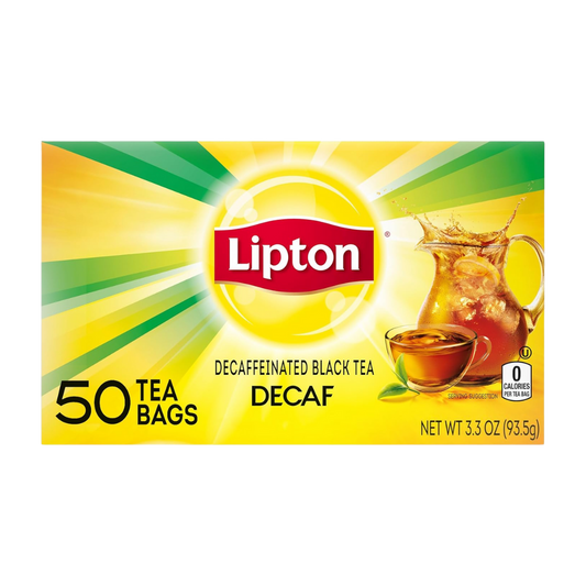 Lipton Decaf Black Tea Bags, Hot or Iced Caffeine Free Tea, 50 Tea Bags