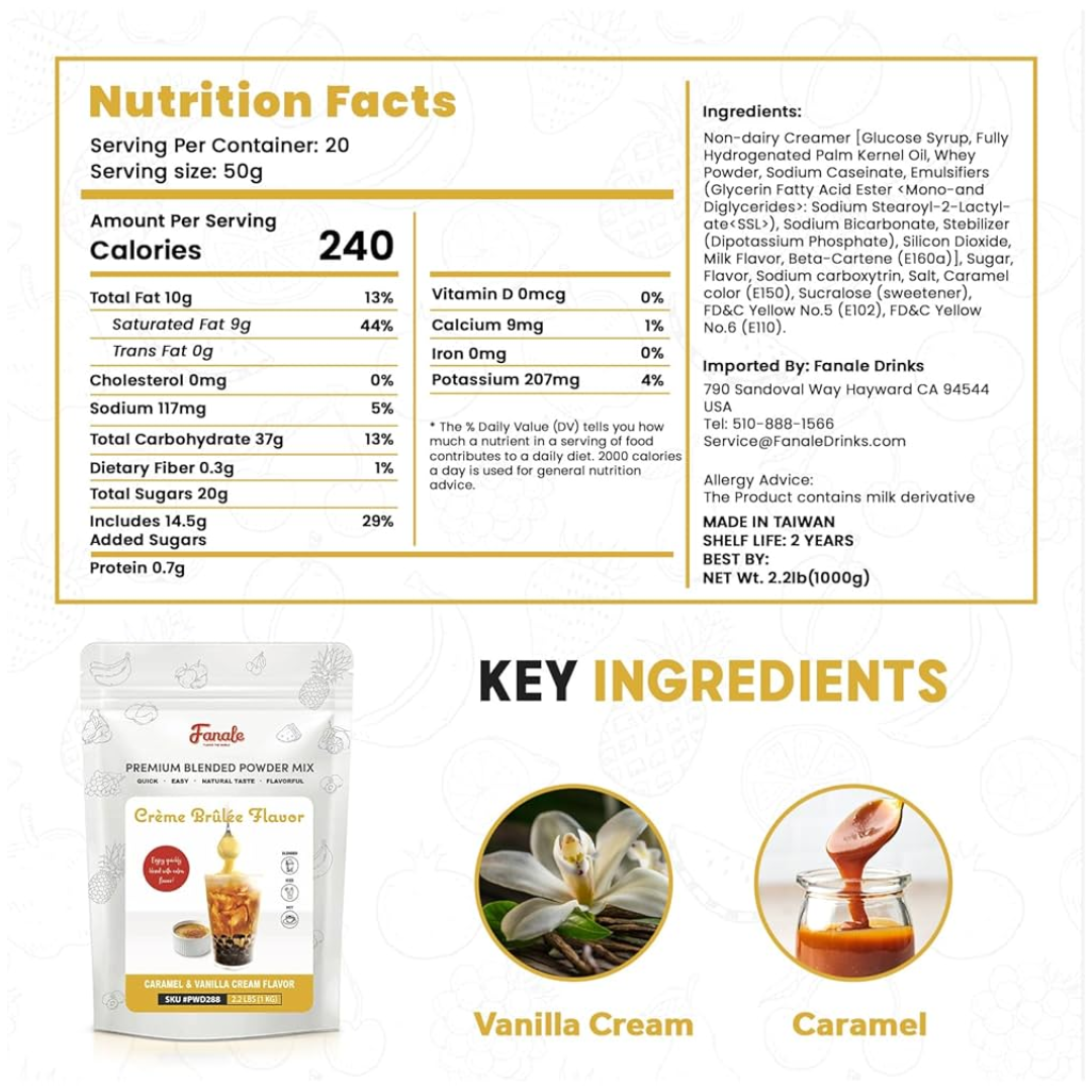 Fanale Creme Brulee Powder Mix 2.2 lb.