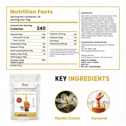 Fanale Creme Brulee Powder Mix 2.2 lb.