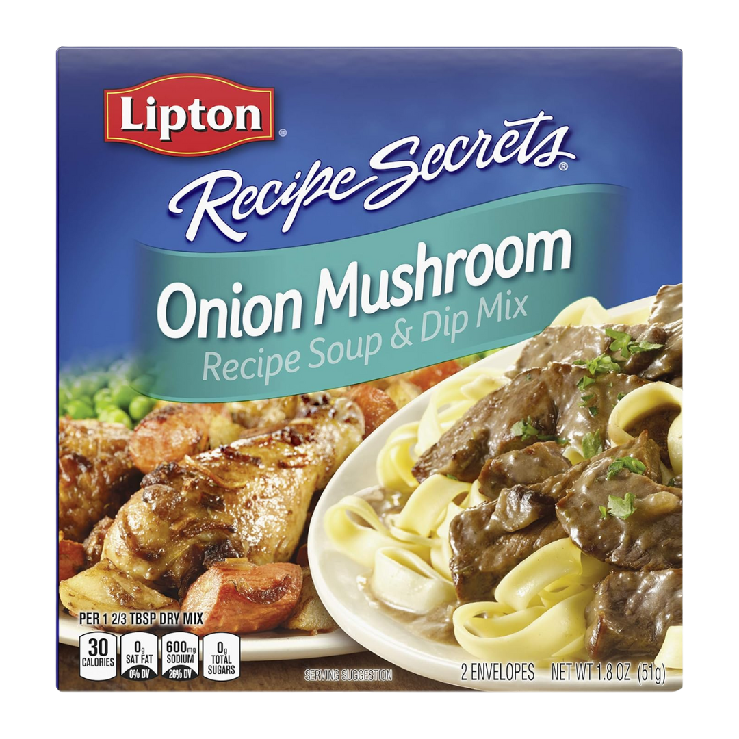 Recipe Secrets Lipton Recipe Soup and Dip Mix, Onion Mushroom, 1.8 oz (12 Packs)