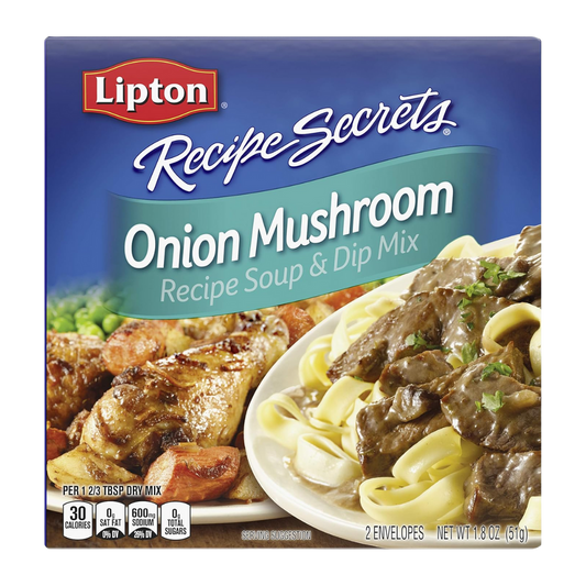 Recipe Secrets Lipton Recipe Soup and Dip Mix, Onion Mushroom, 1.8 oz (12 Packs)