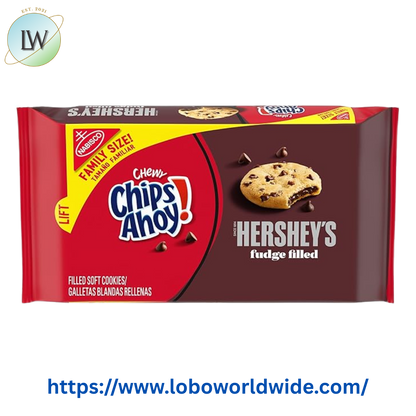 (3 pack) CHIPS AHOY! Chewy Hershey's Fudge Filled Soft Cookies, Family Size, 14.85 oz