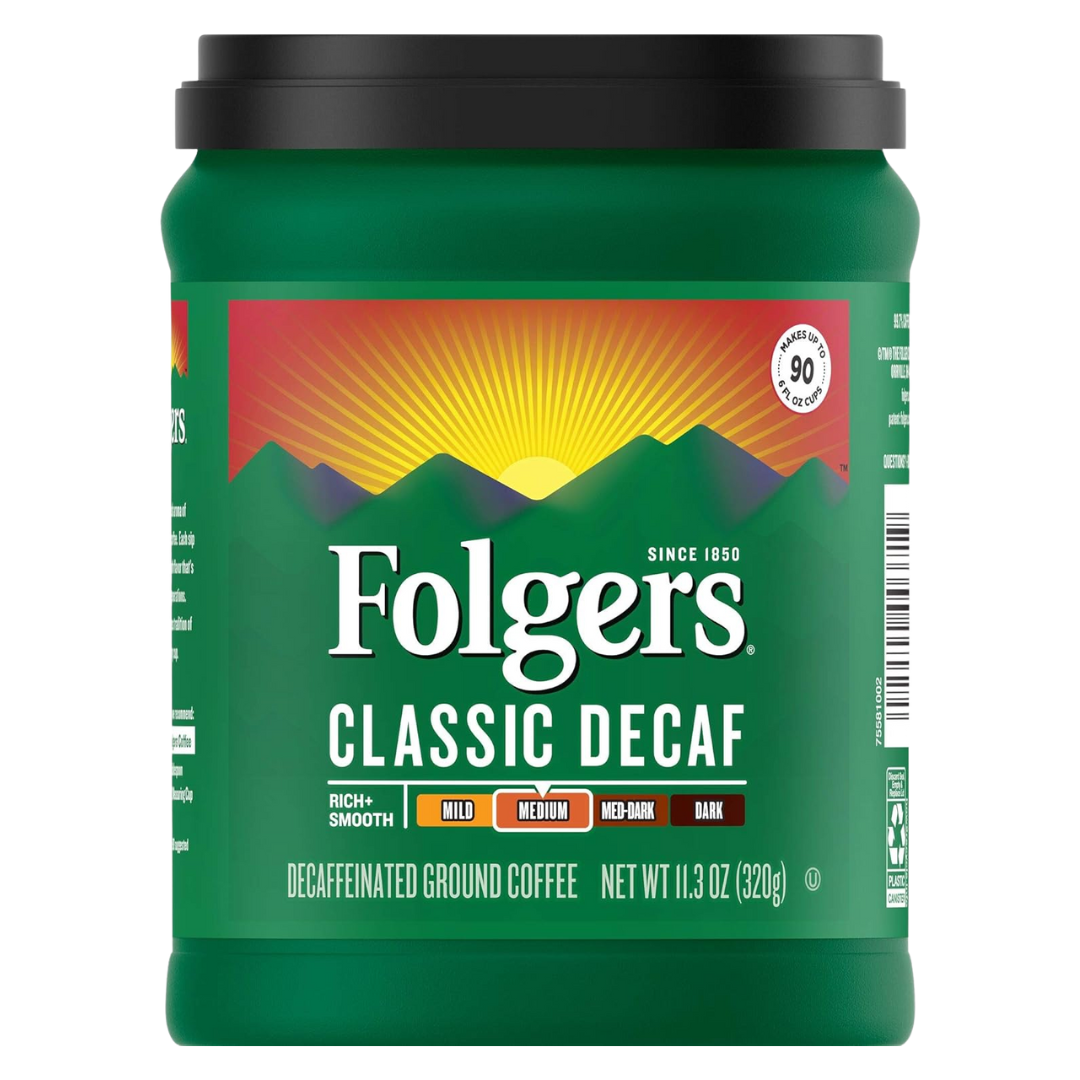 Folgers Classic Decaf Ground Coffee, 11.3 oz