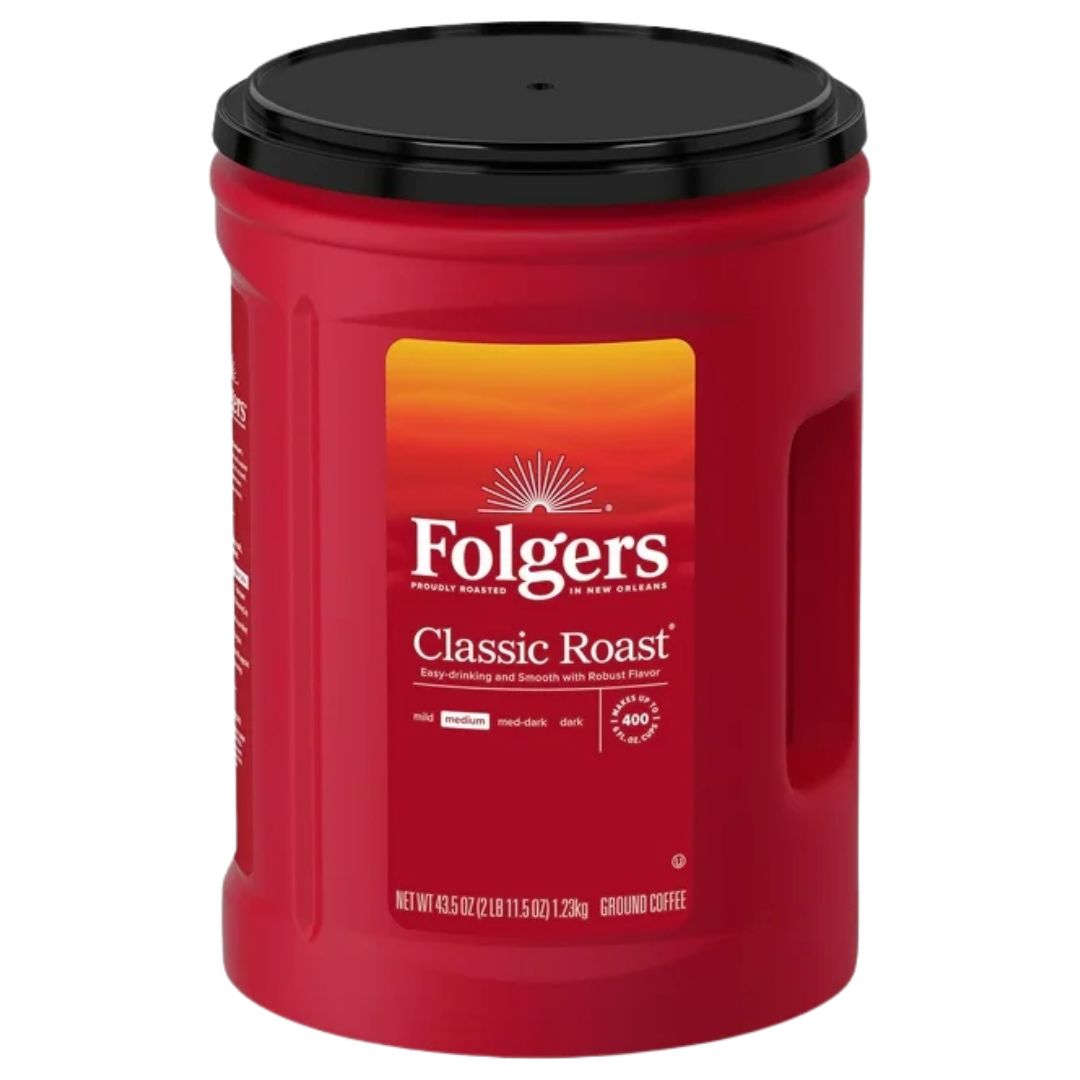 Folgers Classic Medium Roast Ground Coffee, 43.5 oz.