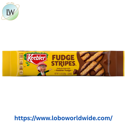 Keebler Fudge Stripes, Original Shortbread Cookies Coated in Keebler Fudge, 11.5 oz