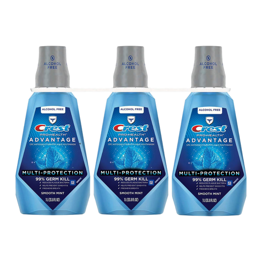 Crest Pro-Health Advantage Multi-Protection Mouthwash, Smooth Mint, 33.8 fl. oz., 3 pk.