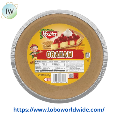 Keebler Ready Crust 9-Inch Graham Cracker Pie Crust, Premade Pie Crust For Baking And No-Bake, 6 oz