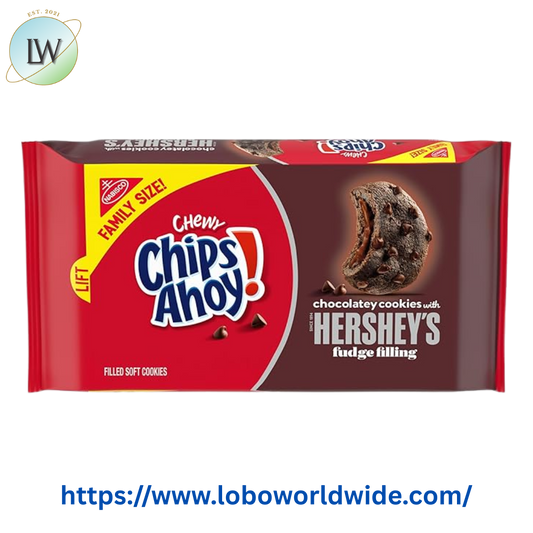 CHIPS AHOY! Chewy Chocolatey Hershey's Fudge Filled Soft Chocolate Chip Cookies, Family Size, 14.85 oz