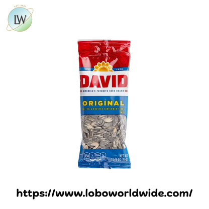 David Roasted and Salted Whole Sunflower Seeds 1.5 oz. Pouch - 144/Case/David Original Sunflower Seeds, 1.75 oz., 24 pk.