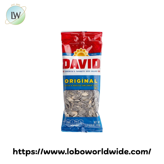 David Roasted and Salted Whole Sunflower Seeds 1.5 oz. Pouch - 144/Case/David Original Sunflower Seeds, 1.75 oz., 24 pk.