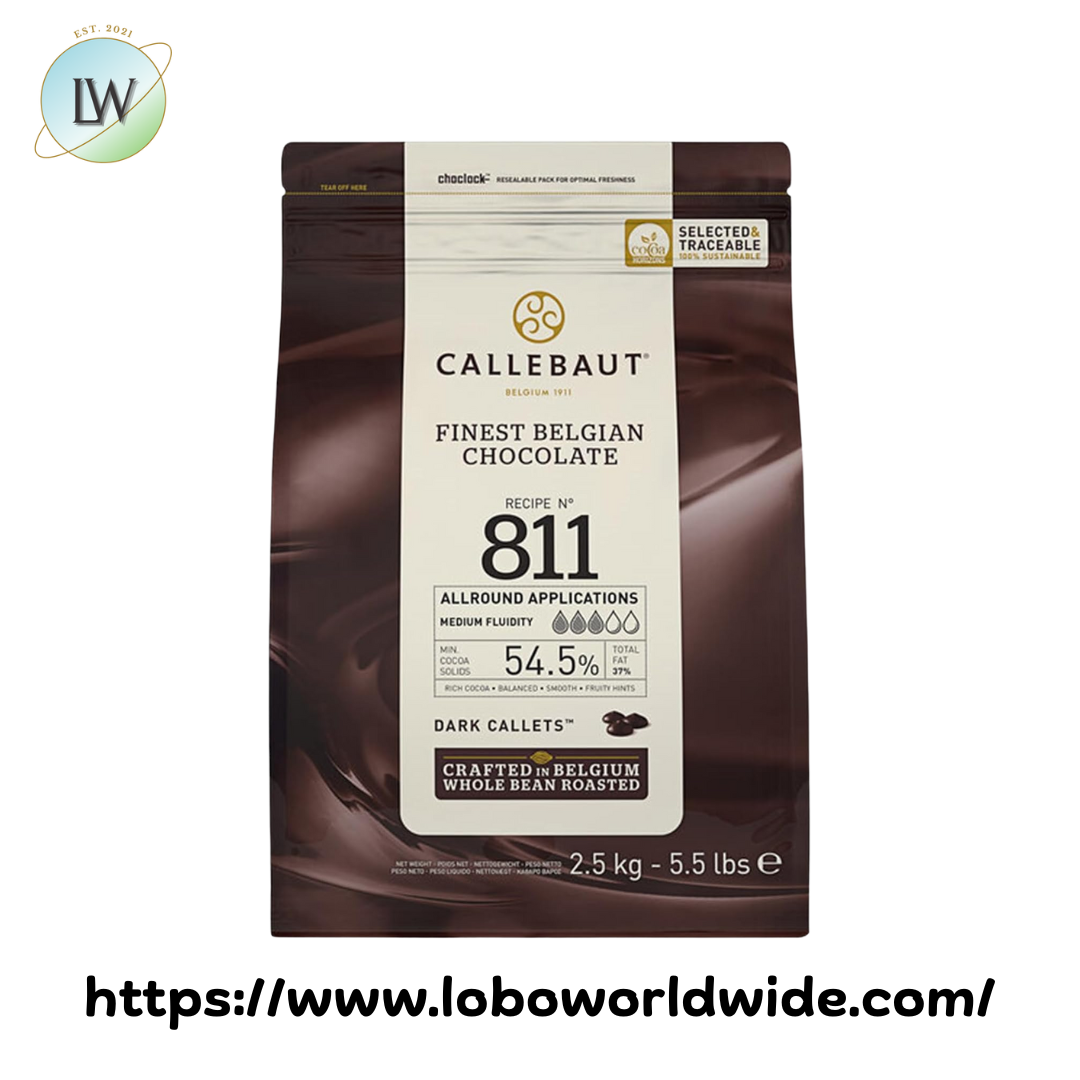 Callebaut Recipe 811 Dark Chocolate Calletsª 5.5 lb.