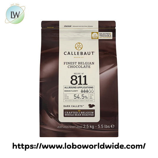 Callebaut Recipe 811 Dark Chocolate Calletsª 5.5 lb.