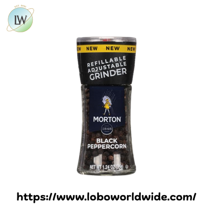 Morton 1.24 oz. Black Peppercorn Glass Mill