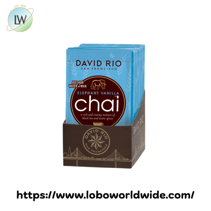 David Rio Elephant Vanilla Chai Tea Latte Single Serve Packets - 12/Box