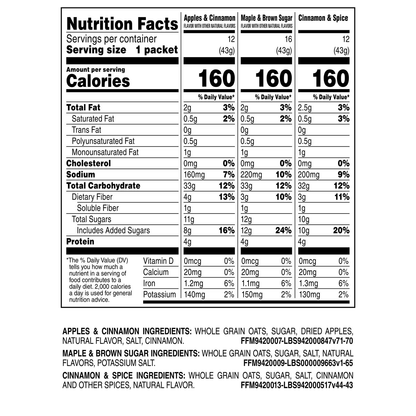 Quaker Instant Oatmeal, Variety Pack, 1.51 oz., 40 ct.