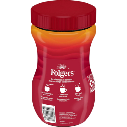 Folgers Classic Roast Instant Coffee Crystals, 12 Ounces (Pack of 6)