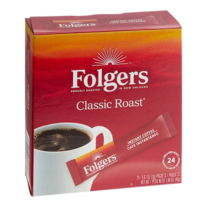 Folgers Classic Roast Instant Coffee Packets - 192/Case