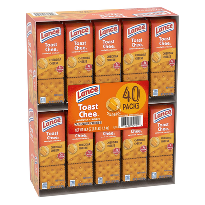 Lance ToastChee Cheddar Cheese (1.41 oz., 40 ct.), 56.4 oz.