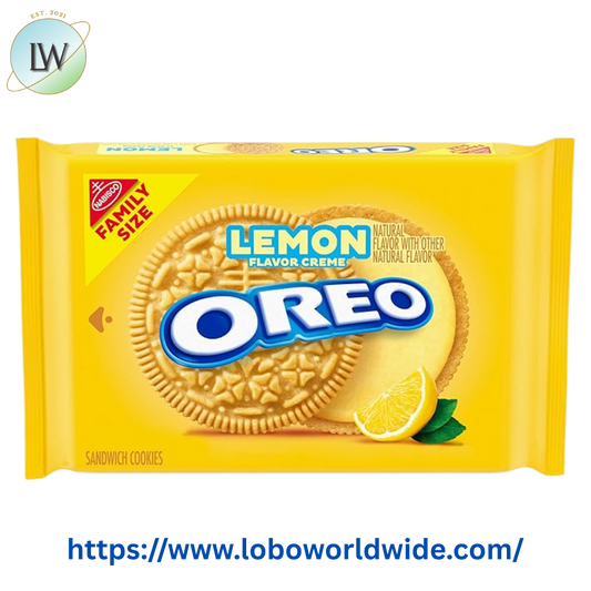 OREO Lemon Creme Sandwich Cookies, Family Size, 18.71 oz