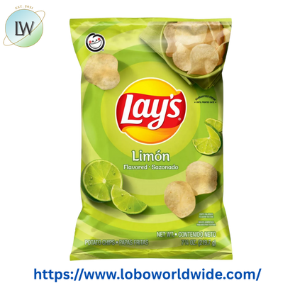 Lay's Potato Chips, Limon Flavor, 7.75 oz Bag