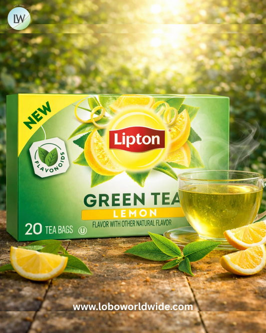 Lipton Lemon Green Tea Bags, Unsweetened, (Hot or Iced Tea), 20 Tea bags