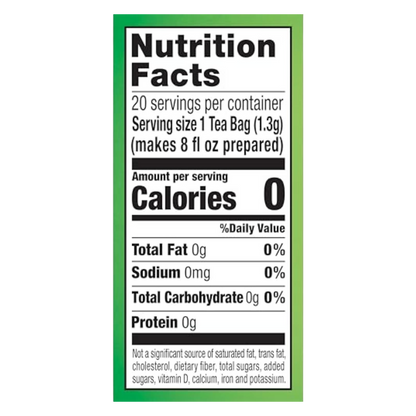 Lipton Lemon Green Tea Bags, Unsweetened, (Hot or Iced Tea), 20 Tea bags
