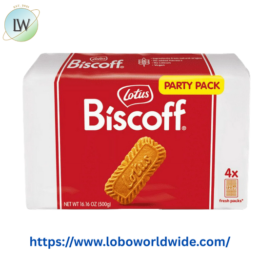 Lotus Biscoff Cookies, 17.6oz, 4 Freshpacks of 16 Cookies