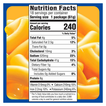 Kraft Easy Mac Original Flavor Single-Serve Pouches 18 pk