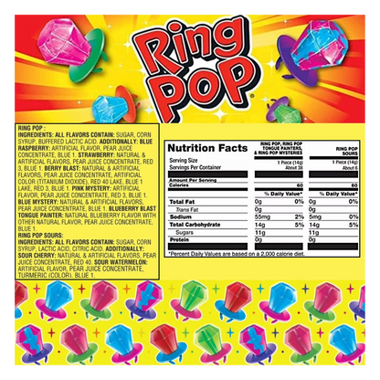 Ring Pop Variety Pack, 0.5 oz., 44 pk.