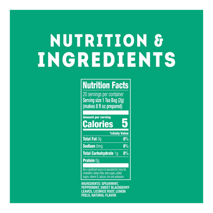 Lipton Smooth Mint Tea Bags, Fruit & Herbal Tea, Caffeine Free, 80 Tea bags