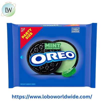 OREO Mint Creme Chocolate Sandwich Cookies, Party Size, 24.95 oz