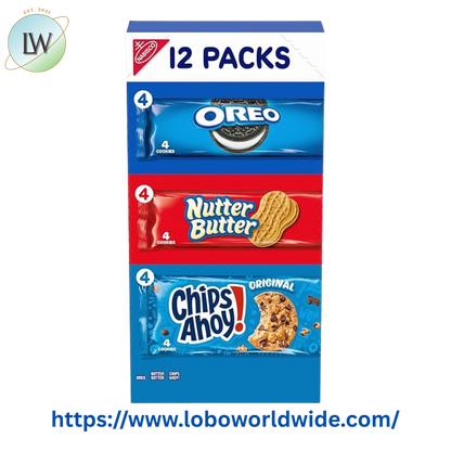 Nabisco Cookie Variety Pack, OREO, Nutter Butter, CHIPS AHOY!, 10 Snack Packs (4 Cookies Per Pack)