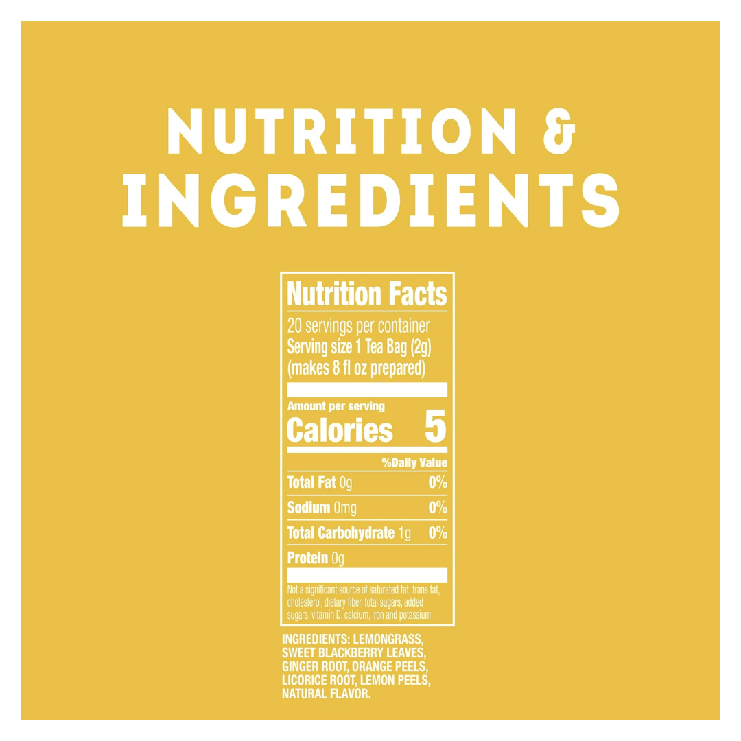 Lipton Lemon Ginger Refresh, Fruit & Herbal Tea, Caffeine Free, 80 Tea Bags