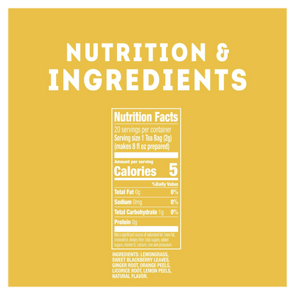 Lipton Lemon Ginger Refresh, Fruit & Herbal Tea, Caffeine Free, 80 Tea Bags