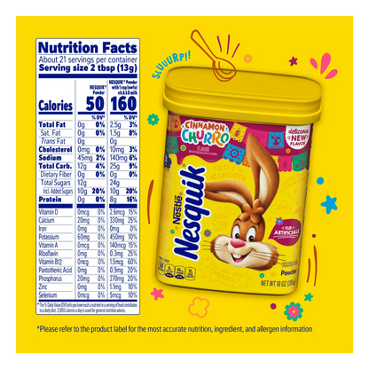 Nesquik Cinnamon Churro Flavor Powder Drink Mix, 10 oz (Pack of 3)
