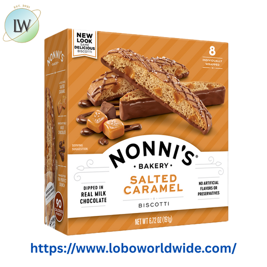 Nonni's Salted Caramel Biscotti, Milk Chocolate & Caramel Cookie, 6.72 oz., 8 Count, Ready to Eat