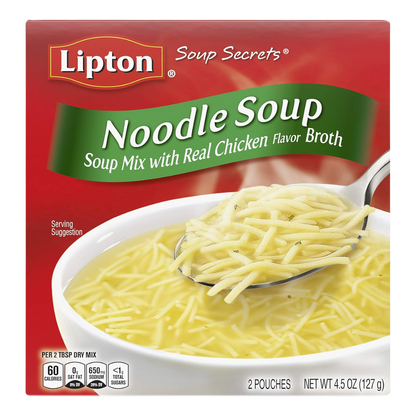 Lipton Instant Soup Mix Made With Real Chicken Broth Flavor 4.5 oz, (12 Pack)