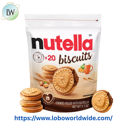 Nutella Biscuits, 20 Count Cookies, Hazelnut Spread with Cocoa, Kids Snacks, 9.7 oz