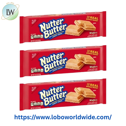(3 pack) Nutter Butter Peanut Butter Wafer Cookies, 10.5 oz