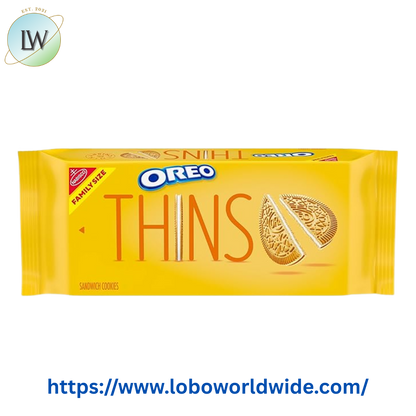 OREO Thins Golden Crunchy Sandwich Cookies, Baked, Family Size, 11.78 oz Shelf Stable Plastic Tray