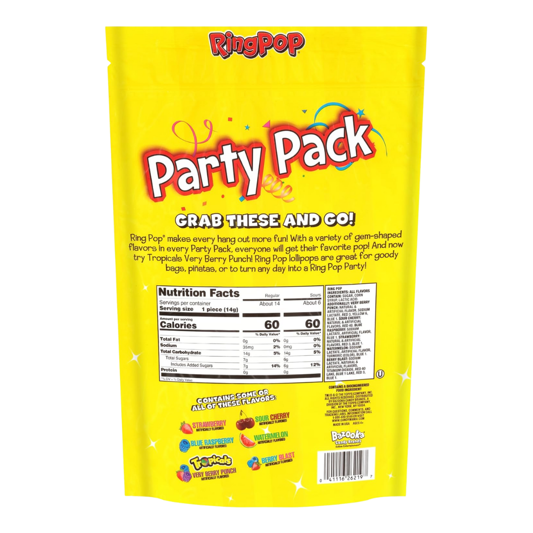 Ring Pop Candy Lollipops, 20 ct