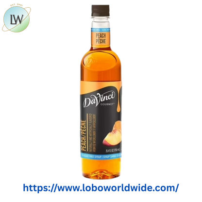 DaVinci Gourmet Sugar Free Peach Flavoring Fruit Syrup 750 mL