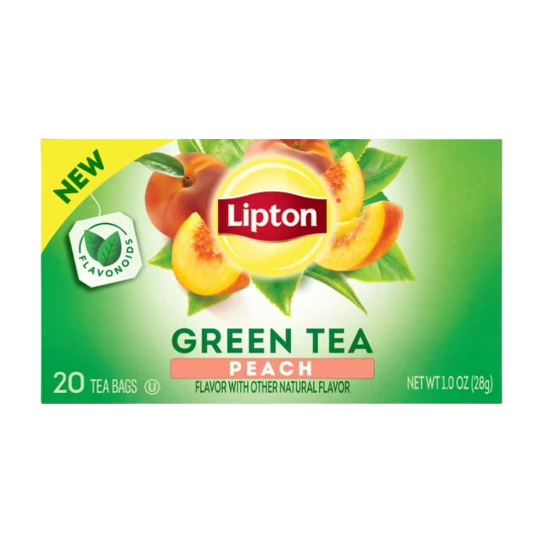 Lipton Peach Green Tea Bags, 20 Tea Bags