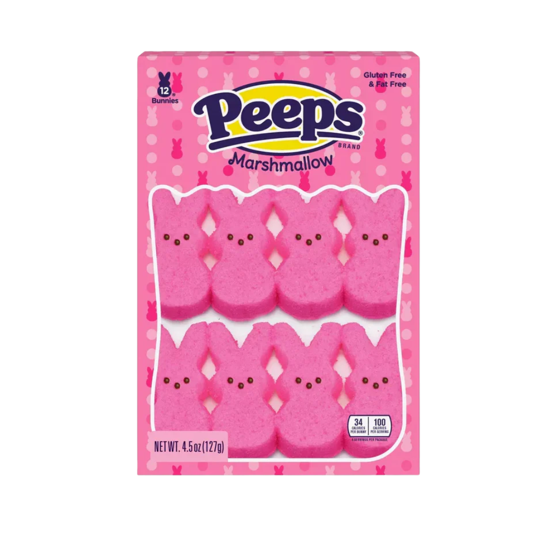 Peeps Marshmallow Candy Bunnies - Pink: 12-Piece Pack